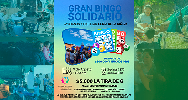 Jugamos por la infancia: Gran Bingo Solidario en José C. Paz